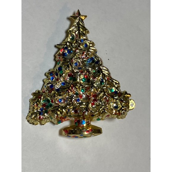 Christmas Tree Pin Brooch Holiday Jewelry - Picture 2 of 8